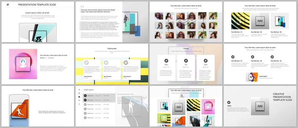 Vector templates for website design, presentations, portfolio. Templates for Illustrazione stock