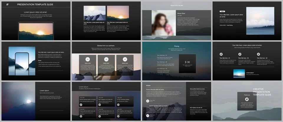 Vector templates for website design, presentations, portfolio, presentation Stock Illustration