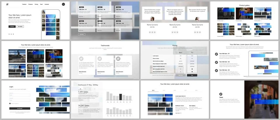 Vector templates for website design, presentations, portfolio. Templates for Stock Illustration