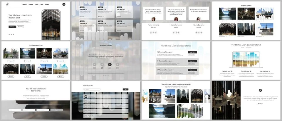 Vector templates for website design, presentations, portfolio. Templates for Illustrazione stock