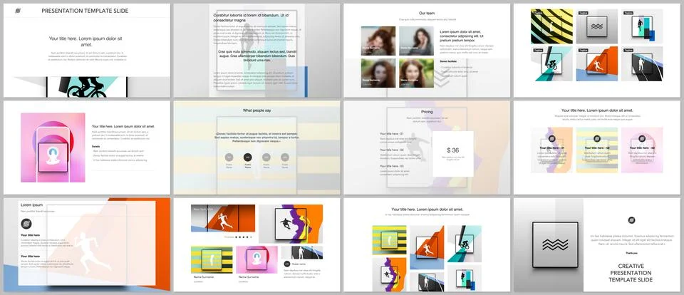 Vector templates for website design, presentations, portfolio. Templates for Illustrazione stock