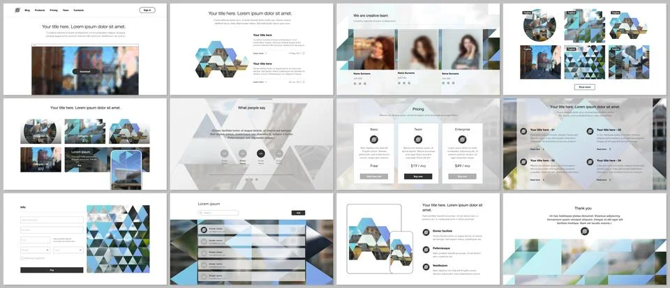 Vector templates for website design, presentations, portfolio. Templates with Stock Illustration