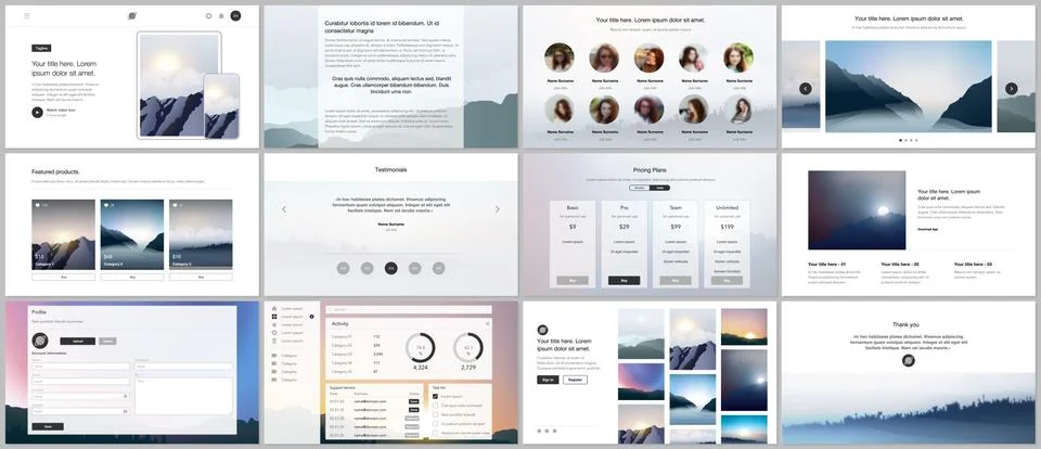 Vector templates for website design, presentations, portfolio, presentation Stock Illustration