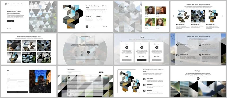 Vector templates for website design, presentations, portfolio. Templates with Stock Illustration