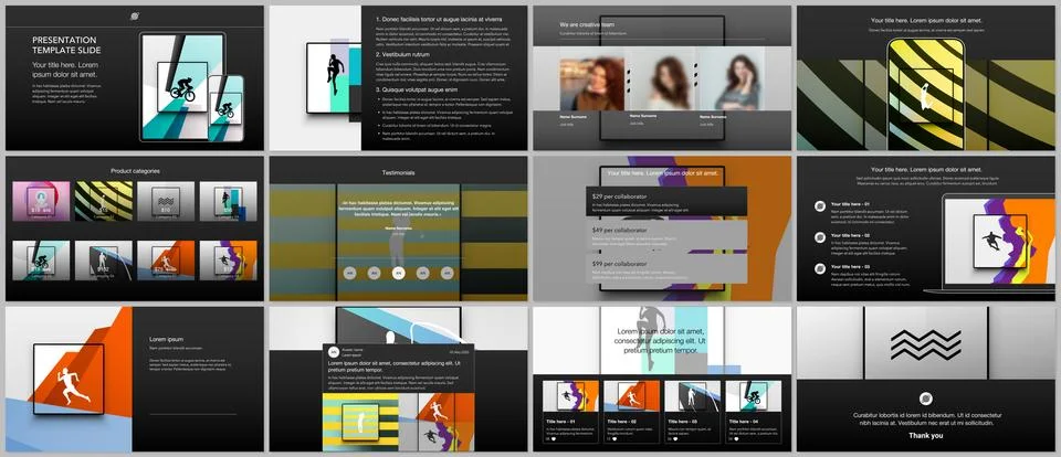 Vector templates for website design, presentations, portfolio. Templates for Illustrazione stock