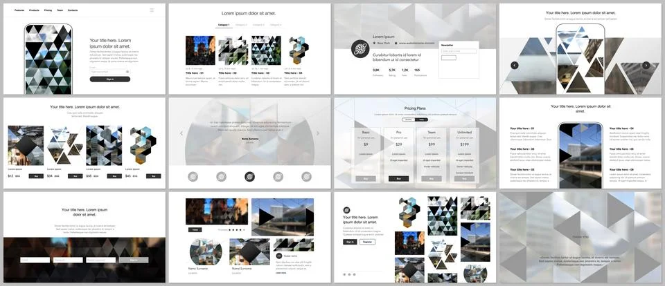 Vector templates for website design, presentations, portfolio. Templates with Stock Illustration