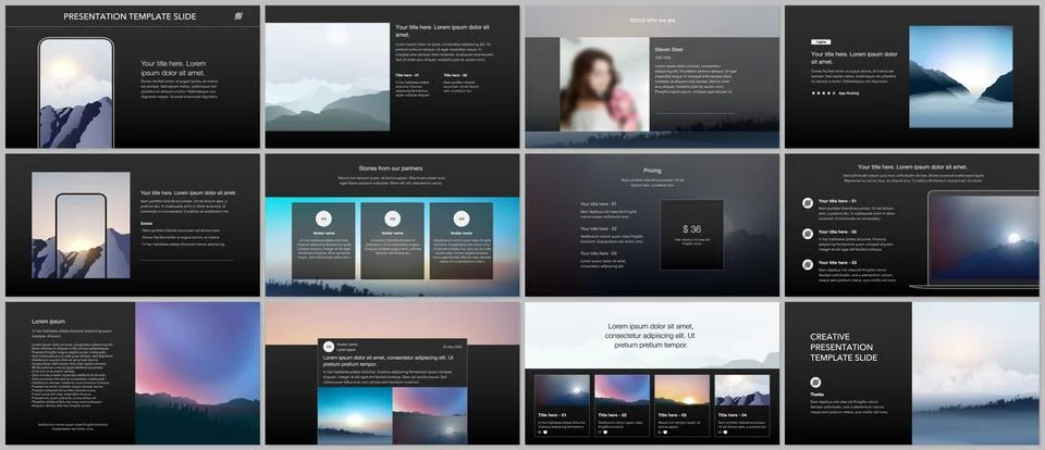 Vector templates for website design, presentations, portfolio, presentation Stock Illustration