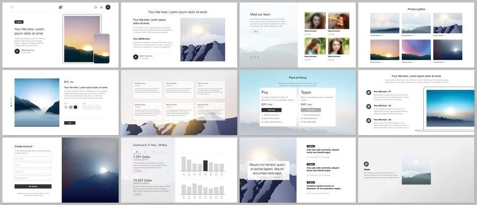 Vector templates for website design, presentations, portfolio, presentation Stock Illustration