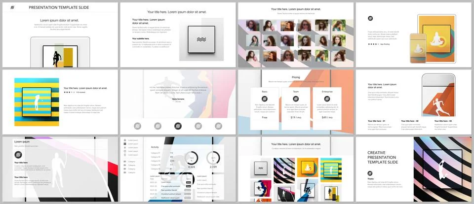 Vector templates for website design, presentations, portfolio. Templates for Illustrazione stock