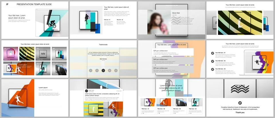 Vector templates for website design, presentations, portfolio. Templates for Illustrazione stock