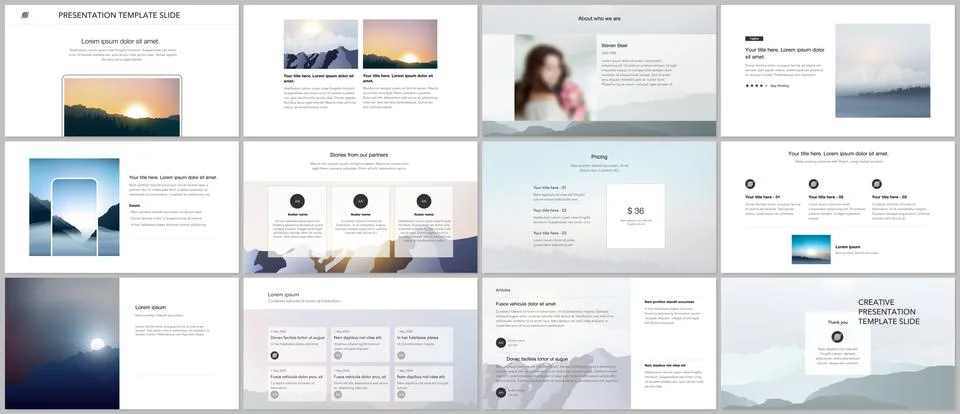 Vector templates for website design, presentations, portfolio, presentation Stock Illustration
