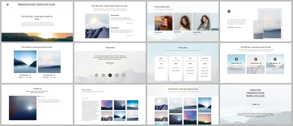 Vector templates for website design, presentations, portfolio, presentation Stock Illustration