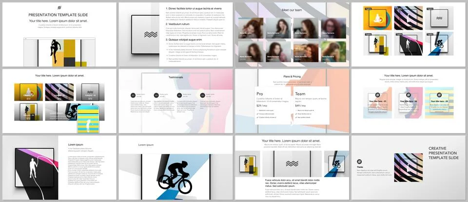 Vector templates for website design, presentations, portfolio. Templates for Illustrazione stock