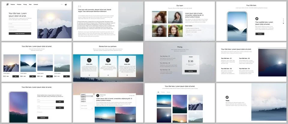Vector templates for website design, presentations, portfolio, presentation Stock Illustration