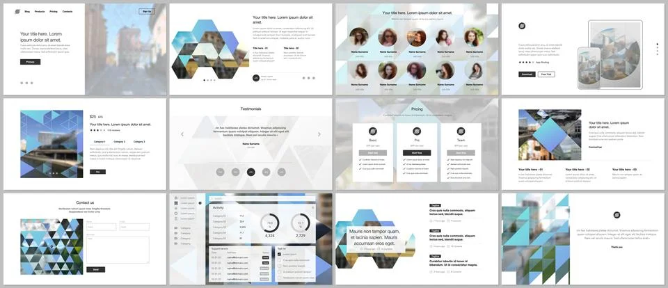 Vector templates for website design, presentations, portfolio. Templates with Stock Illustration