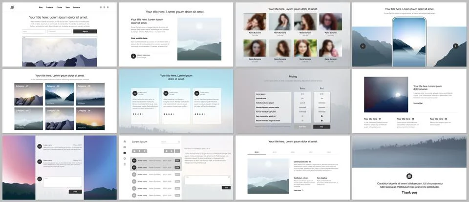 Vector templates for website design, presentations, portfolio, presentation Stock Illustration