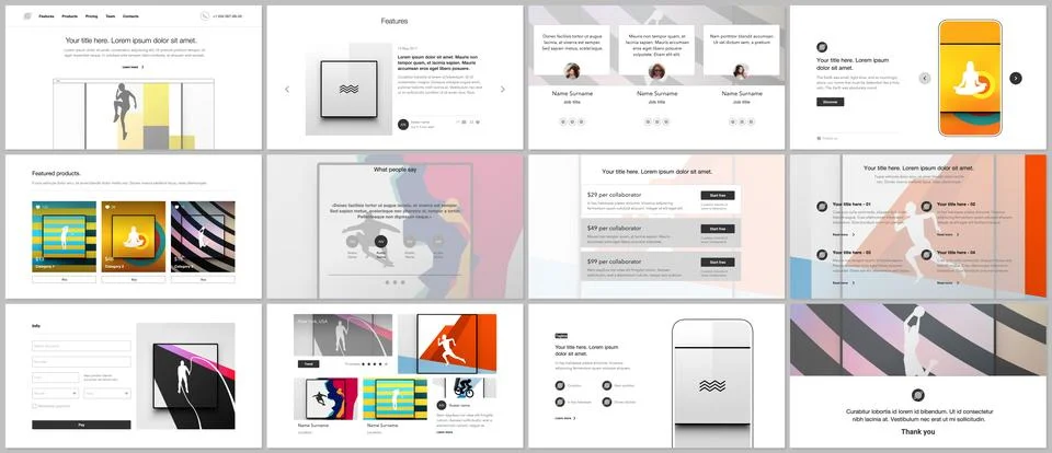 Vector templates for website design, presentations, portfolio. Templates for Stock Illustration