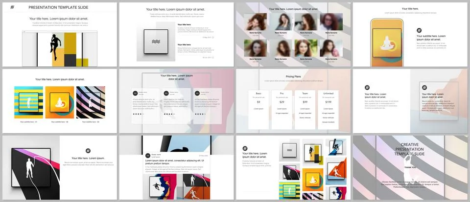 Vector templates for website design, presentations, portfolio. Templates for Illustrazione stock