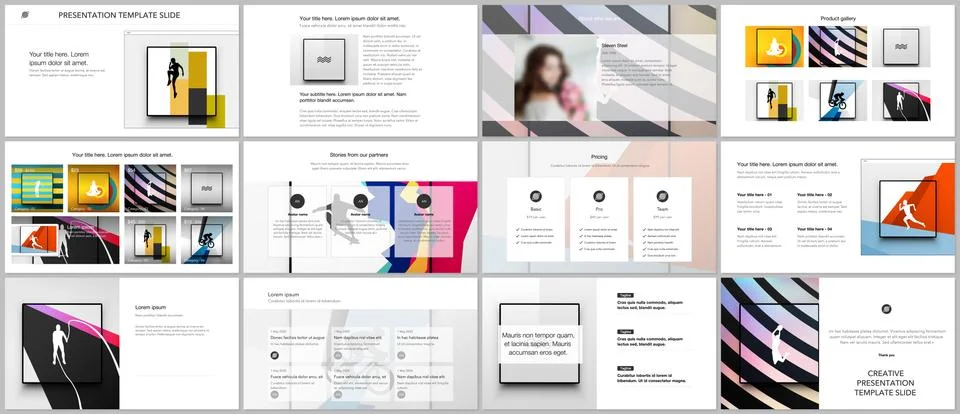 Vector templates for website design, presentations, portfolio. Templates for Illustrazione stock