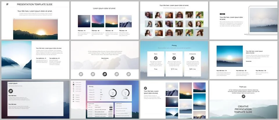 Vector templates for website design, presentations, portfolio, presentation Stock Illustration