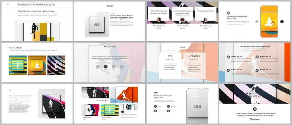 Vector templates for website design, presentations, portfolio. Templates for Illustrazione stock