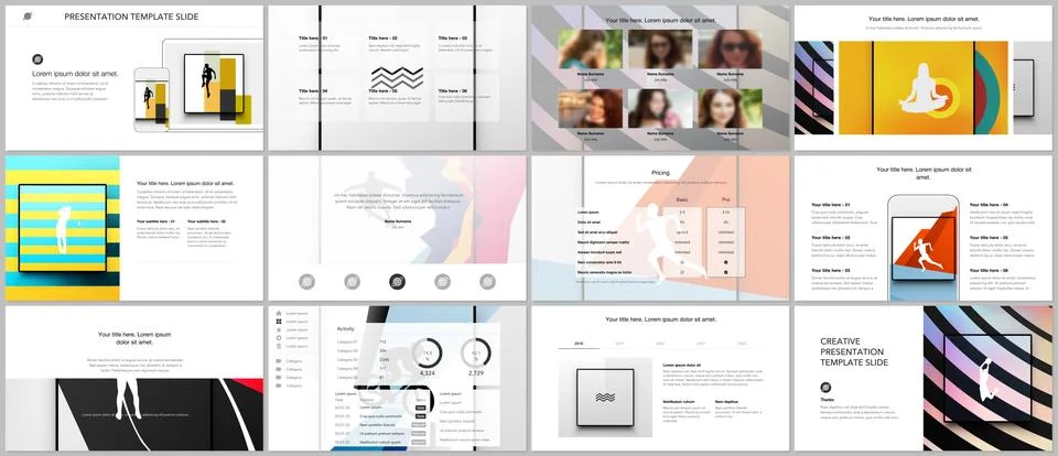 Vector templates for website design, presentations, portfolio. Templates for Illustrazione stock