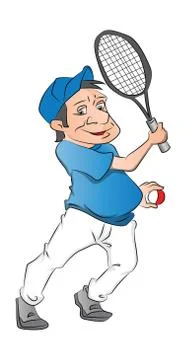 Vector of tennis player on white. Stockillustratie