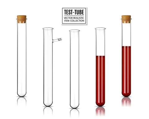 Vector test tubes filled with blood and empty Illustrazione stock