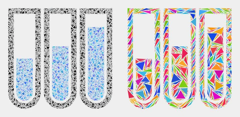 Vector Test-Tubes Mosaic Icon of Triangle Elements イラスト素材