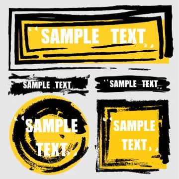 Vector Text Boxes Collection. Hand Drawn Frames. Stock Illustration