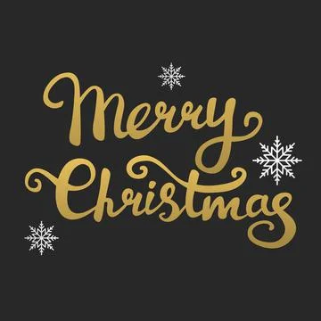 Vector text of Christmas greetings written by hand, Golden gradient Stock Illustration