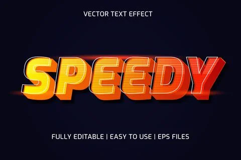 Vector text effect speedy. editable speedy text effect Stock Illustration