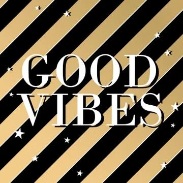 Vector text Good Vibes with stripes design Stock Illustration