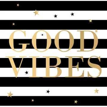 Vector text Good Vibes with stripes design Illustrazione stock