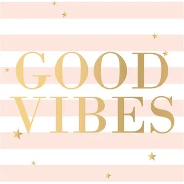 Vector text Good Vibes with stripes design Illustrazione stock