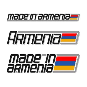 Vector text made in Armenia Stock Illustration