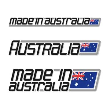 Vector text made in Australia Stock Illustration