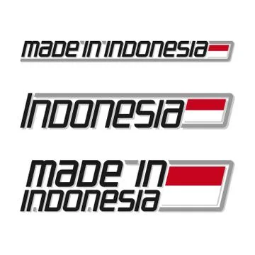 Vector text made in Indonesia 스톡 일러스트