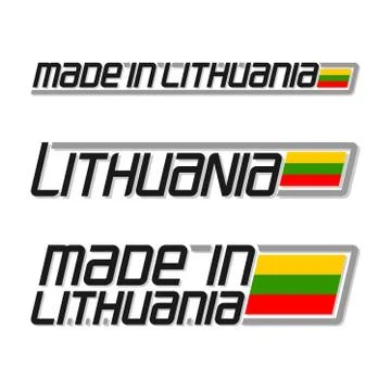 Vector text made in Lithuania Stock Illustration