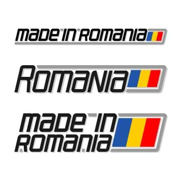 Vector text made in Romania Stock Illustration