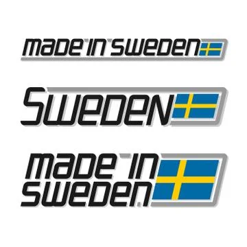 Vector text made in Sweden Stock Illustration