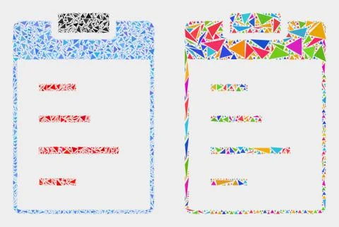 Vector Text Pad Mosaic Icon of Triangle Elements Stock Illustration