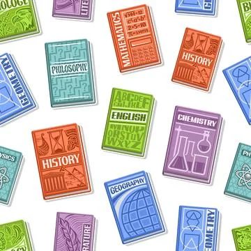 Vector Textbook Seamless Pattern Stock Illustration