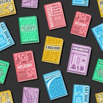 Vector Textbook Seamless Pattern 스톡 일러스트