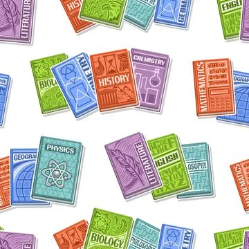 Vector Textbook Seamless Pattern Stock Illustration