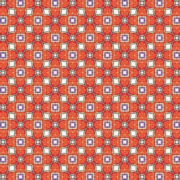Vector textile floral patter with repeating flowers in red Stock Illustration