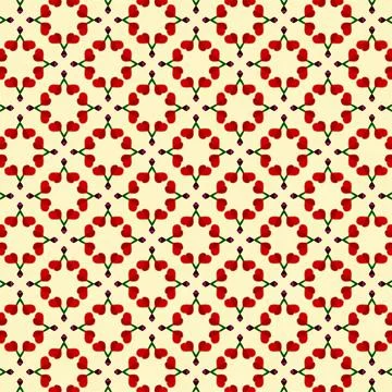 Vector textile floral pattern in shades of yellow and red Stock Illustration