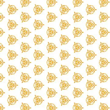 Vector textile pattern with orange geometric shapes Stock Illustration