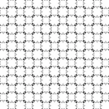 Vector textile seamless pattern with black repeating shapes Stock Illustration