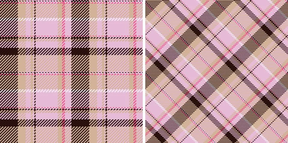 Vector textile texture of plaid seamless background with a tartan pattern c.. イラスト素材